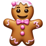 Pink Christmas gingerbread man sticker