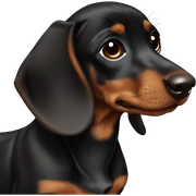 Black brown dachshund puppy  sticker
