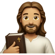 Jesus Christ holding a bible sticker