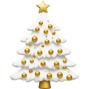 White and gold Christmas tree sticker