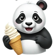 Panda eating ice cream sticker