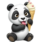 Panda eating ice cream sticker