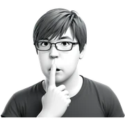 contemplative boy in monochrome sticker