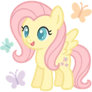 Fluttershy with butterflies flying around her sticker