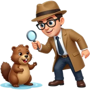 A detective searching for beavers sticker