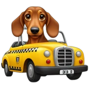 daschund taxi sticker