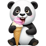Panda eating ice cream sticker