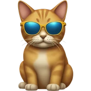 Cat with sunglasses sticker