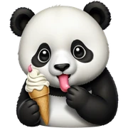Panda eating ice cream sticker