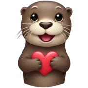otter-in-love-with-hearts-around sticker