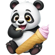 Panda eating ice cream sticker