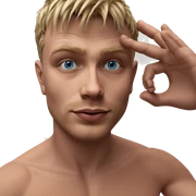 blue-eyed blonde boy smiling sticker