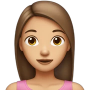 girl with straight long brown hair, brown eyes sticker
