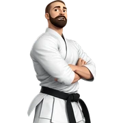 male martial artist portrait sticker