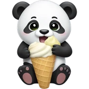 Panda eating ice cream sticker