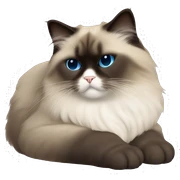 himalayan ragdoll cat asleep with full dark face sticker