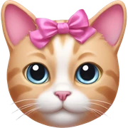 Pink cat with bow sticker