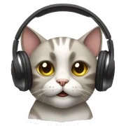cat wearing headphones sticker