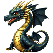 Black and gold Fantasy dragon sticker