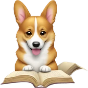 Corgi studying sticker