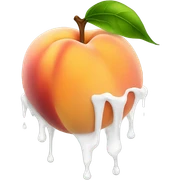 Peach dripping white  sticker