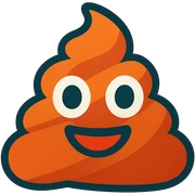 vibrant toon style poop emoji sticker