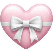 Pastel pink heart with white bow sticker