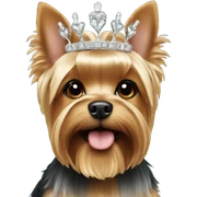 yorkshire terrier wearing a tiara sticker