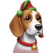 Christmas beagle dog sticker