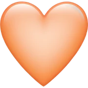 Pastel orange heart sticker