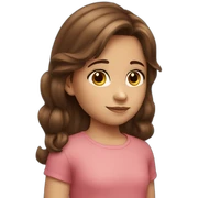 6 year old Brown Hair Girl with pony detailed sticker