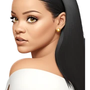 black haired girl portrait sticker