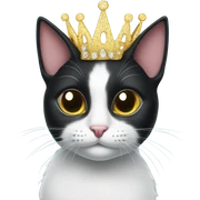 Black cat with tiara sticker