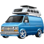 Chevy Astro van, slammed, tucking wheels, lowrider, big rims, GMC safari van sticker
