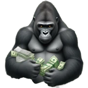 gorilla with money sticker