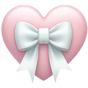 Pastel pink heart with white bow sticker