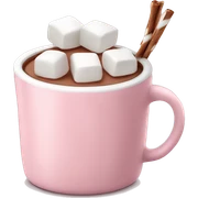 Light Pink mug of hot chocolate with marshmallows  sticker
