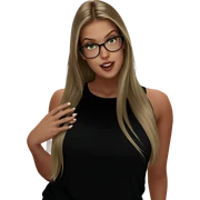 blonde girl with glasses sticker