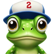 Frog wearing baseball cap sticker