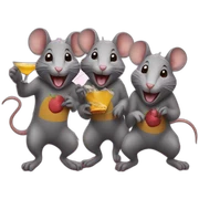 rats partying sticker