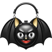  Demoniabrand, Patent Bat Shaped Handbag, highly detailed, hyperrealism.  sticker