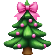 Christmas tree with pink bow sticker