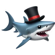 Shark with a top hat sticker
