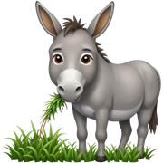donkey chews grass sticker
