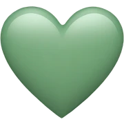 sage green heart sticker