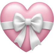 Pastel pink heart with white bow sticker