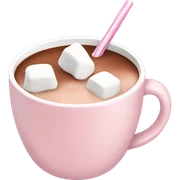 Light Pink mug of hot chocolate with marshmallows  sticker