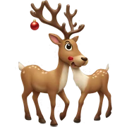 Christmas reindeer playing with other reindeer sticker