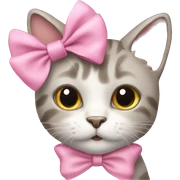 Cat with a pink bow sticker