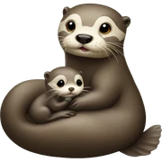 Otter and baby otter sticker